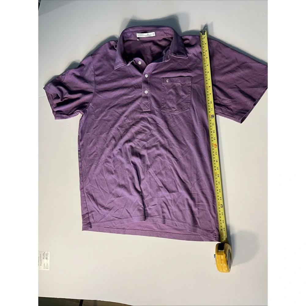 Criquet Polo Shirt Mens XLarge Purple Cotton Short Sleeve Golf Casual Pocket - Picture 4 of 6
